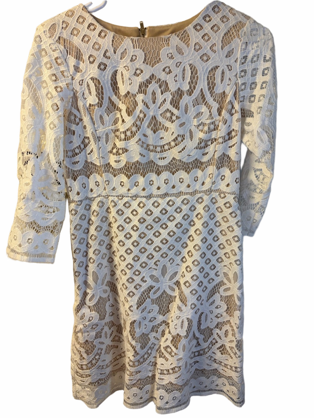 Danny and Nicole Cream Lace Fit-and-Flare Dress | EUC | Sz 6P